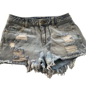 Blue Spice size 5 distressed shorts